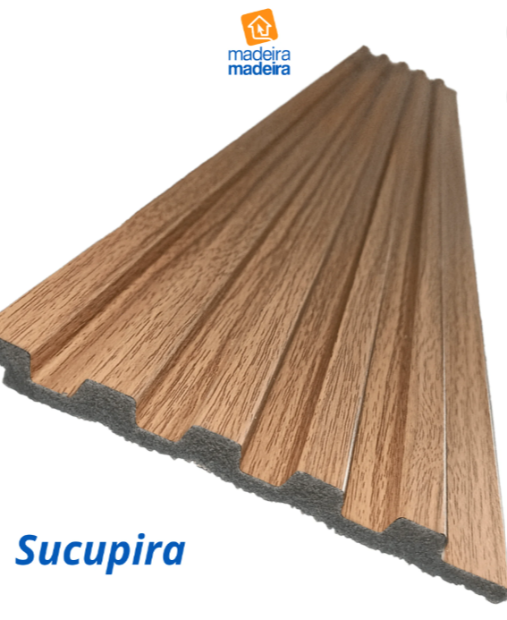 Painel Ripado em Placa 2,85x12,2 (0,34m²) Poliestireno Sucupira