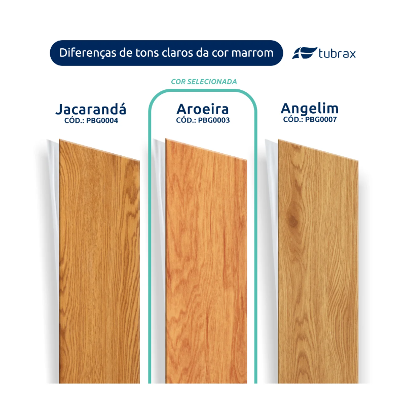 Piso Vinílico Autocolante Régua Amadeirado por M² Aroeira Tubrax Aroeira